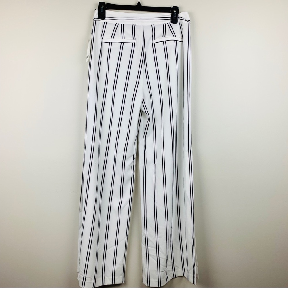 🔥BAR III🔥White Sheer Striped Split Wide Leg Pants Size 4 NWT - Picture 3 of 4